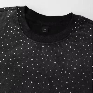 Stylish Branded T Shirts Custom Men's Rhinestone <b>Transfer</b> T-Shirt Custom Logo OEM Service for Men's Rhinestone <b>TShirt</b> - Product Image 2