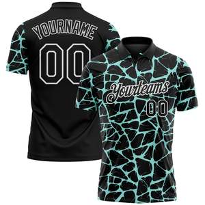 Nouvelle Arrivée Polo de Sport Noir Personnalisé Motif Craquelé Sublimation Tenue d'Équipe Fabricant OEM Fournisseur en Gros - Product Image 1