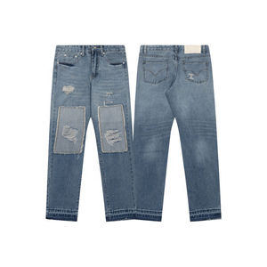 Customize <b>Men's</b> Jeans Denim Manufactures Straight Casual Slim Fit Pant Boys <b>Stretch</b> Jeans <b>Men</b> Zipper Fly Washed Skinny Jeans - Product Image 5