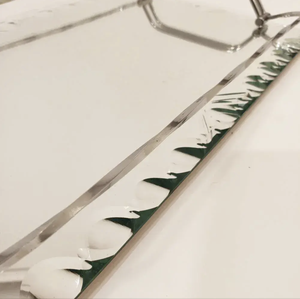Luxury <b>Mirrored</b> Glass Serving Tray with Metal Handles Decorative <b>Vanity</b> Tray for Home Dining and <b>Table</b> Display - Product Image 6