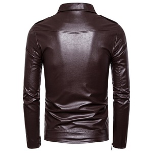 High Street Brand Leather Coat <b>Men's</b> Autumn Winter New Thickened Warm Detachable <b>Fur</b> Collar Business Casual Leather <b>Jacket</b> <b>Men</b> - Product Image 2