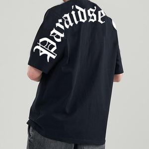 เสื้อยืดทรงใหญ่โอเวอร์ไซส์สำหรับผู้ชายและผู้หญิง |   เสื้อครอปทรงหลวมไหล่ตก ผ้าฝ้าย 100% ลายพิมพ์ตัวอักษร แห้งเร็ว สวมใส่สบาย - Product Image 5