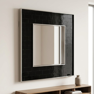 Premium 16 x 16 Inch Resin <b>Mirror</b> | Square Decorative <b>Wall</b> <b>Mirror</b> | Modern Designer Frame for Living Room Bedroom Home Decor - Product Image 4