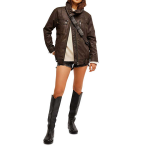 เสื้อแจ็คเก็ตหนังประดับหมุดสำหรับผู้หญิง งานแฮนด์เมด แขนยาว ระบายอากาศได้ดี ถักทออย่างดี คุณภาพเยี่ยม แฟชั่น - Product Image 2