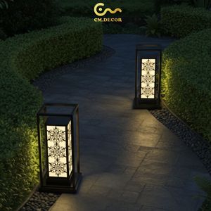 Lámpara de Jardín Cuadrada Moderna Decorativa, Iluminación Minimalista de Pared para Exteriores, AC 200V E27 IP65, Acero Inoxidable Negro para Resort - Product Image 5