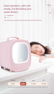 <b>Portable</b> Mini Beauty <b>Fridge</b> 6L Pink Rectangle Shape With Glow Mirror For Makeup Storage Personal Care Use - Product Image 4