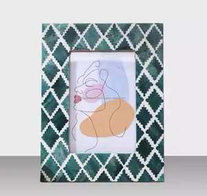 Cadre photo personnalisé en incrustation d'os avec corne et bois de résine, couleur et taille personnalisées incluses - Product Image 2