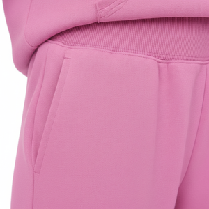 Ensemble de survêtement pour femme surdimensionné avec logo personnalisé, sweat à capuche en molleton et pantalon de jogging, deux pièces, rose uni, tenue décontractée - Product Image 5