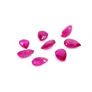 Rubis naturels de Bangkok, formes poire calibrées 3x5mm, pierres précieuses de rubis naturelles facettées en vrac pour la fabrication de bijoux, prêtes à l'emploi - Product Image 1