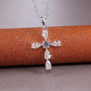 Lab Grown Diamond Cross <b>Pendant</b> Ring 14K <b>Solid</b> <b>Gold</b> Round Brilliant Cut 1.00 CT Women's Luxury IGI Certified Luxeshine Jewellery - Product Image 1