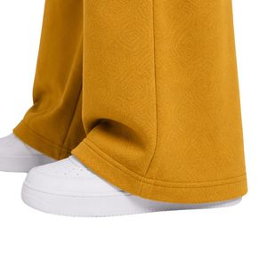Pantalon de survêtement jaune moutarde à jambes larges pour femme, taille élastique, coupe ample, en molleton de coton, pantalon de détente oversize, streetwear décontracté - Product Image 6