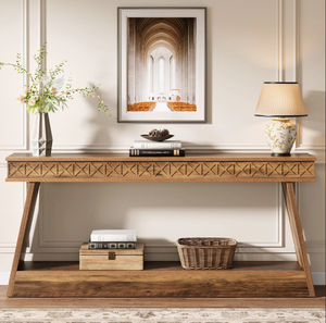 Mesa Consola Moderna y Elegante en Oferta, Material de Madera con Acabado Natural, Embalaje Seguro para Muebles de Hogar - Product Image 1