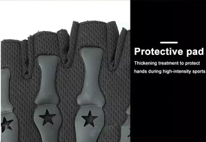 Gants en cuir véritable, gants tactiques mi-doigts, pour la randonnée en montagne, la chasse, protection, logo personnalisé, couleur au choix - Product Image 3