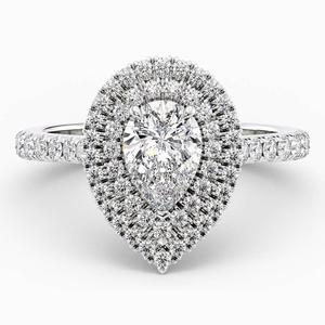 Bague de fiançailles et de mariage classique en or jaune 14 carats avec diamant de laboratoire taille poire de 1,50 carat de haute qualité, sertie à griffes, directement de l'usine - Product Image 1