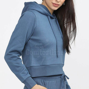 Latest Style Solid Color Women <b>Crop</b> <b>Top</b> <b>Hoodies</b> Wholesale Customized Women <b>Crop</b> <b>Top</b> <b>Hoodies</b> - Product Image 2