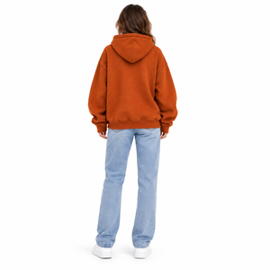 Sudadera con Capucha Naranja de Halloween para Mujer, con Gráfico de Gato Fantasma Negro, Oversize, de Forro Polar Ecológico y Transpirable, Talla 4XL, Casual, para Otoño - Product Image 6