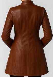 Veste d'hiver pour femme en cuir véritable de haute qualité, col montant, logo frontal, chauffante, séchage rapide, respirante, longueur standard, en promotion - Product Image 3