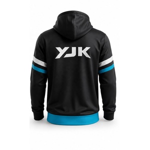 Sudadera con Capucha de Hockey sobre Hielo Personalizada de Fábrica al por Mayor para Hombre, Corte Regular, Tejido de Spandex/Poliéster Transpirable, Estampado de Goma en Relieve en la Parte Delantera - Product Image 3