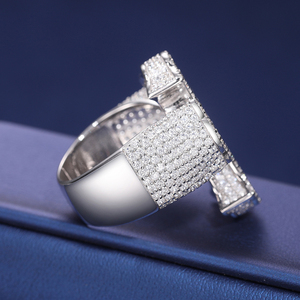 <b>Mens</b> Cross <b>Ring</b> 925 <b>Silver</b> Moissanite Diamond Statement <b>Ring</b> Gothic Faith Inspired Baguette Stone Design Certified Diamond <b>Ring</b> - Product Image 4