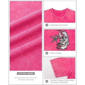 Men's Oversized Cotton T-Shirt Short Sleeve Casual Letter Print O-Neck Breathable Jersey Tee with Front <b>Logo</b> Design - Product Image 6