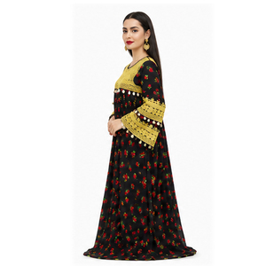 Vestido Tradicional Afgano Kuchi para Mujer, Estilo Indio, Maxi de Algodón, Corte Holgado, Salwar Kameez de Lino y Acrílico - Product Image 2