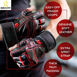 Guantes de Gimnasio de Cuero, Guantes de Entrenamiento con Soporte para Muñeca, Guantes para Crossfit, Levantamiento de Pesas, Ejercicio con Barra, Protección de Palmas y Callosidades - Product Image 4