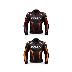 Nouvelle veste en cuir personnalisée pour moto, formelle, avec col montant et logo frontal pour hommes - Meilleure vente - Product Image 3
