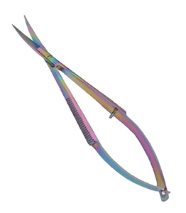 Vente en gros de ciseaux à cils professionnels en acier inoxydable argenté, outil de beauté incurvé et tranchant - Product Image 1