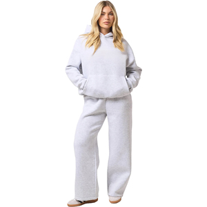 Sudadera con capucha informal de invierno para mujer, estilo chándal oversize, 100% algodón, ecológica, transpirable, de largo completo, holgada, con lavado ácido. - Product Image 6