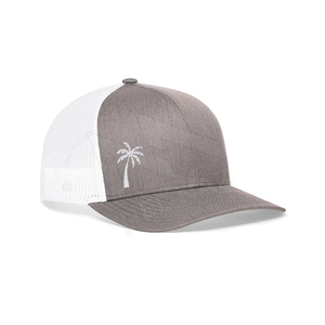 Casquette Trucker Unisexe 6 Panneaux Gris Blanc Satin 100% Coton Brodé Décontractée Réglable avec Boucle Simple Printemps Été Adulte - Product Image 2