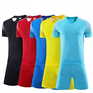 Custom Men's <b>Soccer</b> Uniform Set Short Sleeve Crew Neck 100% Polyester Moisture Wicking Breathable Quick Dry Solid Color - Product Image 4