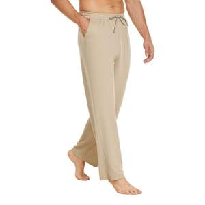 กางเกงขายาวทรงตรงสีกากีสำหรับผู้ชาย ผ้าฝ้าย 100% เอวกลาง ทรงหลวม สวมใส่สบาย ระบายอากาศได้ดี เหมาะสำหรับกิจกรรมกลางแจ้ง รับสกรีนโลโก้ - Product Image 2