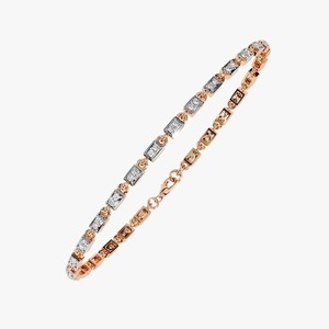 New Customized Round Shape Moissanite Diamond Bracelet Bezel Setting 18K Yellow/ White/ <b>Rose</b> Gold Diamond Bracelet for Women - Product Image 1