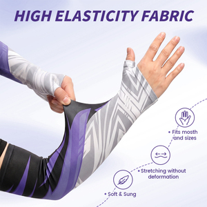 Manchons de cyclisme unisexes personnalisables en polyester et élasthanne avec impression par sublimation, protection anti-UV, pour sports de plein air et protection solaire pour adultes - Product Image 4