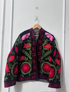 Bohemian Velvet <b>Machine</b> Embroidered Floral Letter Reversible Breathable <b>Knitted</b> Eco-Friendly Quilted Windproof Ethnic Nylon - Product Image 3