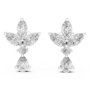Wholesale Designer Fashion Earrings Marquise Shape Moissanite Diamond <b>Studs</b> Handmade Sterling <b>Silver</b> 925 Earrings - Product Image 2