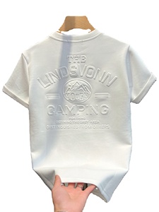 เสื้อยืดผู้ชายคอโอ ผ้าเจอร์ซีย์คอตตอน 100% พรีเมียม ลายนูน ออกแบบโลโก้สีตามสั่ง 3 มิติ ระบายอากาศได้ดี ไม่เป็นขุย ทรงหลวม ขายส่ง - Product Image 6