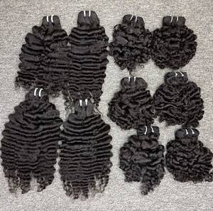 Venta de extensiones de cabello Remy rizado birmano, cabello humano virgen alineado con cutícula de Vietnam, Grado A, cabello virgen de Vietnam - Product Image 5