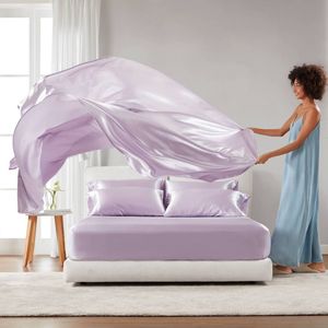 Set di Lenzuola in Raso di Lusso per Letto Singolo Include Lenzuolo e Federa - Product Image 4