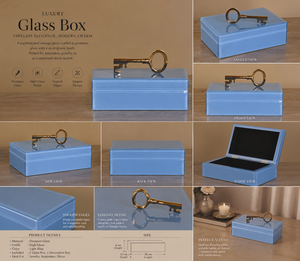 Luxury Blue Color Mirror <b>Glass</b> Decorative Storage Box Key <b>Knob</b> Premium Jewelry Vanity Organizer Boxes Home Decor Lacquer - Product Image 6