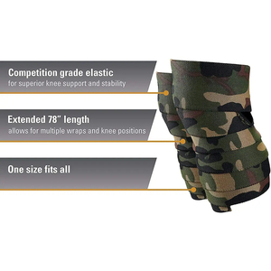 Neoprene Heavy Duty Breathable Elastic Knee Brace Wraps with <b>Adjustable</b> <b>Straps</b> for Weightlifting & Fitness Training - Product Image 4