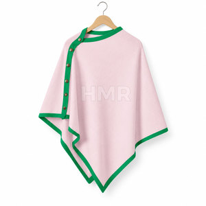 HMR Sorority Sisterhood <b>Wool</b> <b>Cape</b> Shawl Color Block Design Digital Printing Eco-Friendly Breathable Long Poncho Sweater - Product Image 5
