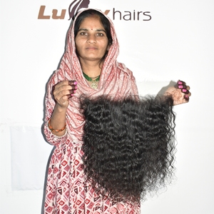 Extensiones de Cabello Humano Virgen 100% Natural de Templo Indio, Ondulado Frontal, Sin Procesar, de la Mejor Calidad, Tejido Doble a Máquina, de Proveedor - Product Image 6