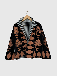 Veste en velours brodée à manches longues, motif géométrique, broderie à la main, vêtements d'automne pour adultes - Product Image 2