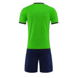 Conjunto de Uniforme de Fútbol Sublimado Personalizado, Camiseta de Cuello Redondo para Hombre, Manga Corta, Secado Rápido, Verde, Azul Marino, Poliéster - Product Image 1