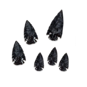Pointes de flèche en obsidienne noire naturelle, pointes de flèche en jaspe fantaisie pour la guérison, vente en gros de pierres précieuses et de cristaux - Product Image 2