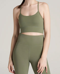 Soutien-gorge de sport sans couture personnalisé pour femme, qualité supérieure, respirant, avec logo personnalisé, maintien moyen, en Spandex/Nylon, style simple avec dentelle - Product Image 1