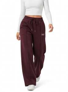 ONETEN APPARELS Pantalon de jogging décontracté pour homme en polyester marron, mi-lourd, coupe large, taille élastique avec cordon de serrage et poches latérales - Product Image 6