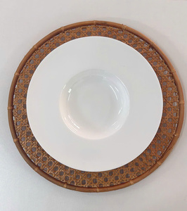 Assiette de Présentation Artisanale en Bambou de Haute Qualité, Design Bohème, Écologique, Glaçurée, pour Mariage, Bao Minh Linda 20263, Prix de Gros - Product Image 2