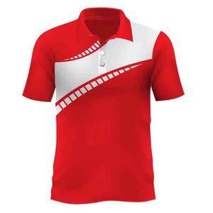 เสื้อโปโลชายสีดำขาวลายเรขาคณิต แขนสั้น แห้งเร็ว สปอร์ต ผ้าถักโพลีเอสเตอร์ ติดกระดุม - Product Image 2